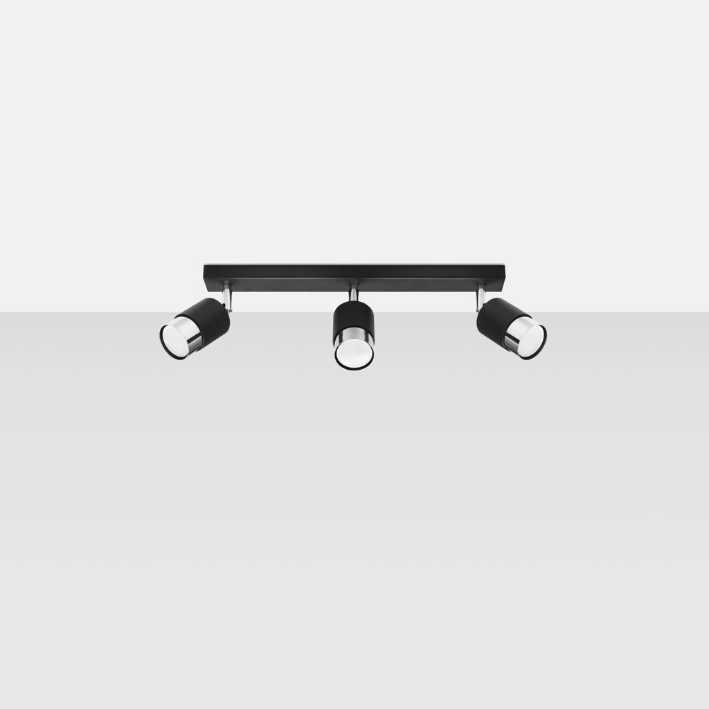 Deckenleuchte - Spot - Strahler NERO 3 schwarz & chrom Sollux Lighting