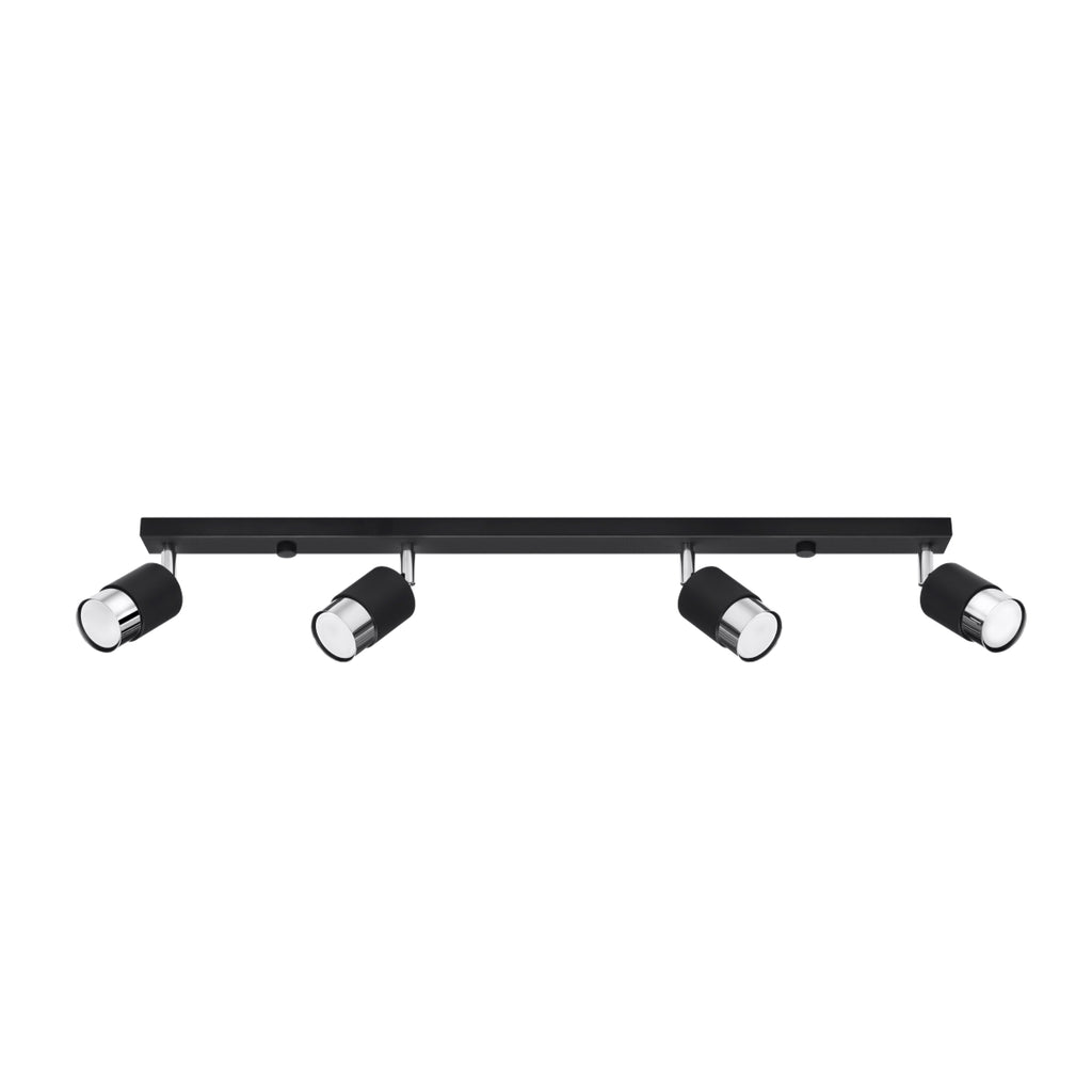 Deckenleuchte - Spot - Strahler NERO 4 schwarz & chrom Sollux Lighting