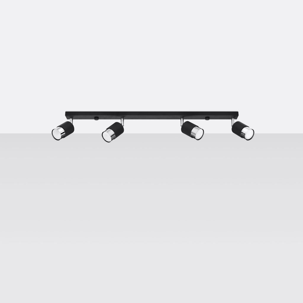 Deckenleuchte - Spot - Strahler NERO 4 schwarz & chrom Sollux Lighting