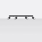 Deckenleuchte - Spot - Strahler NERO 4 schwarz & chrom Sollux Lighting