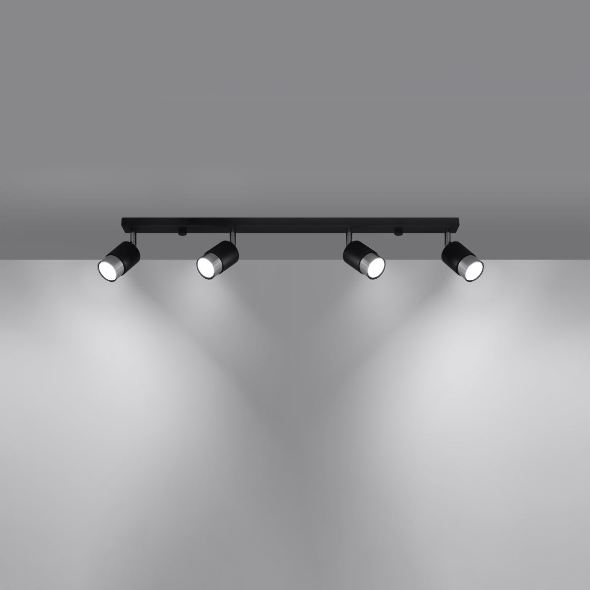 Deckenleuchte - Spot - Strahler NERO 4 schwarz & chrom Sollux Lighting