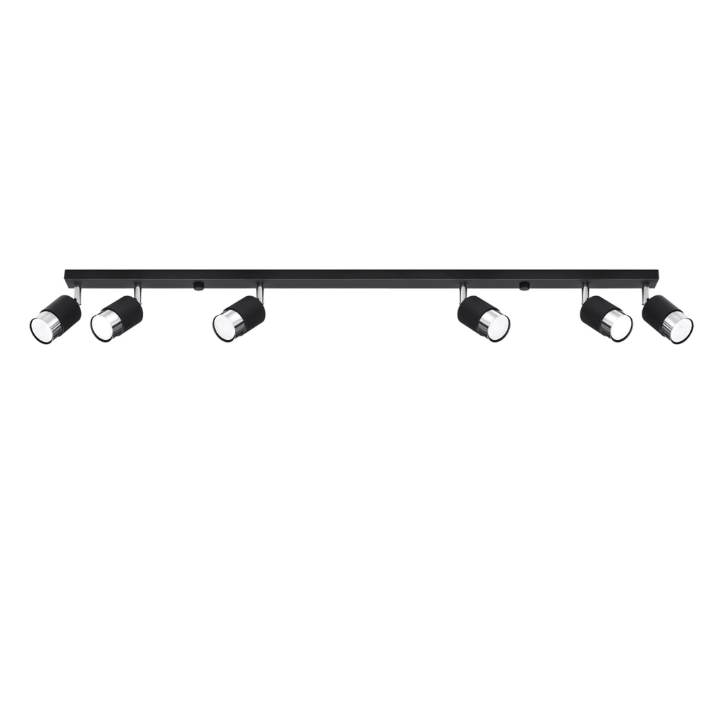 Deckenleuchte - Spot - Strahler NERO 6 schwarz & chrom Sollux Lighting