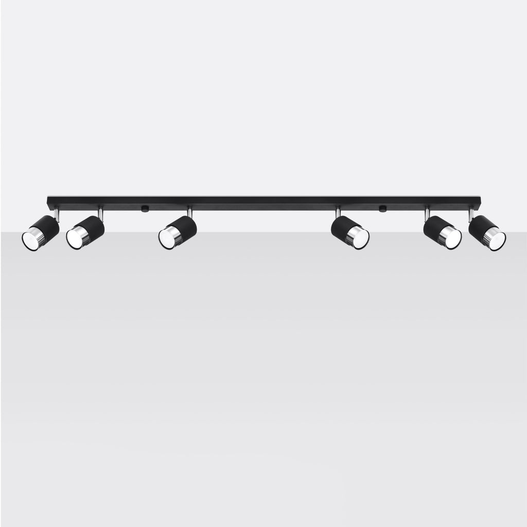 Deckenleuchte - Spot - Strahler NERO 6 schwarz & chrom Sollux Lighting