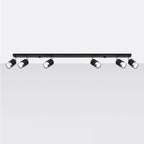 Deckenleuchte - Spot - Strahler NERO 6 schwarz & chrom Sollux Lighting