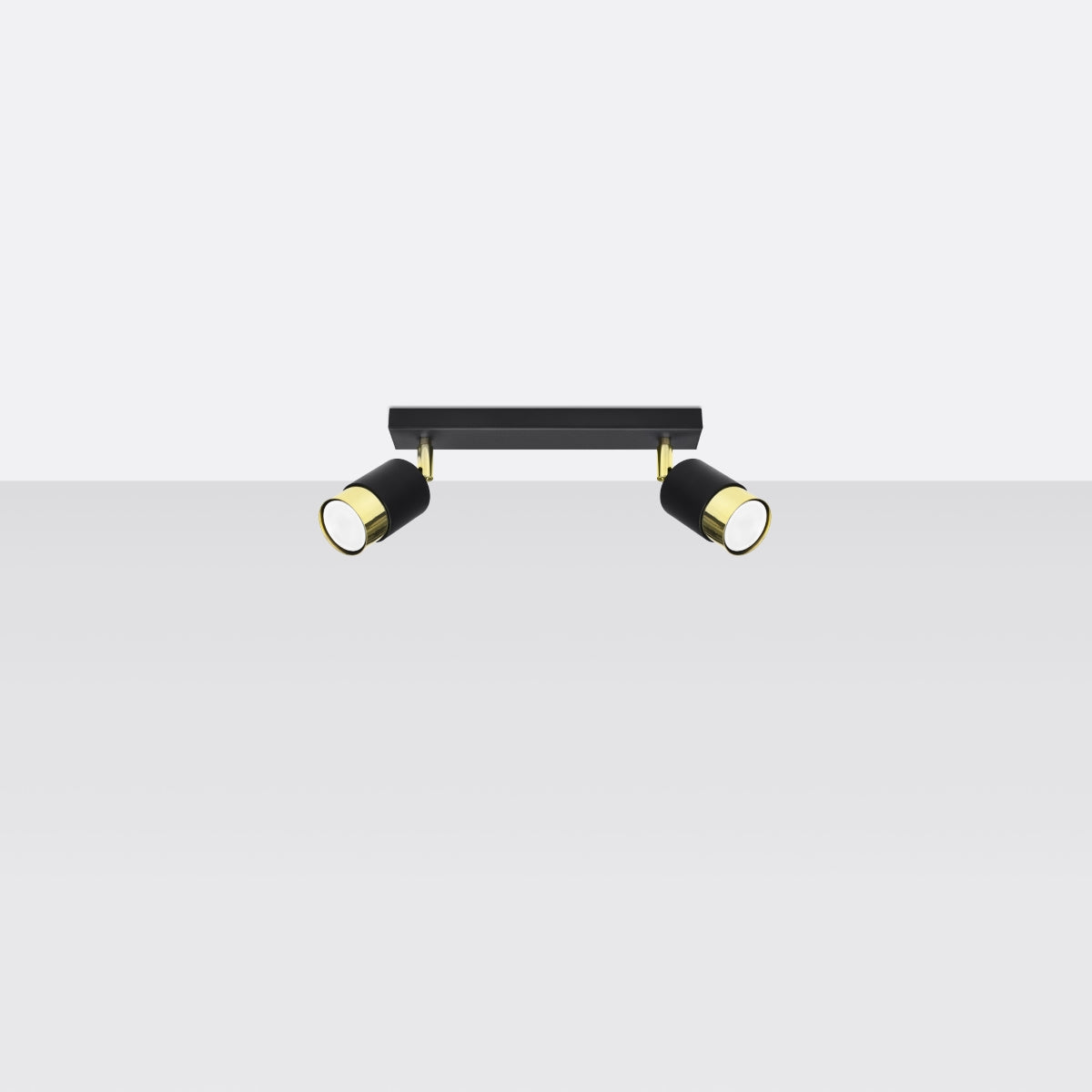 Deckenleuchte - Spot - Strahler NERO 2 schwarz & gold Sollux Lighting