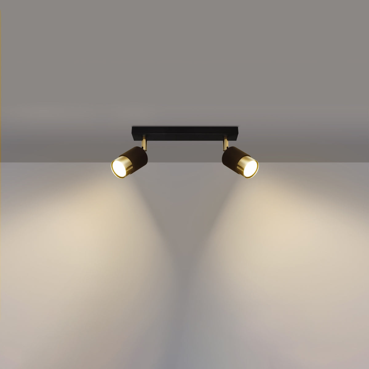 Deckenleuchte - Spot - Strahler NERO 2 schwarz & gold Sollux Lighting