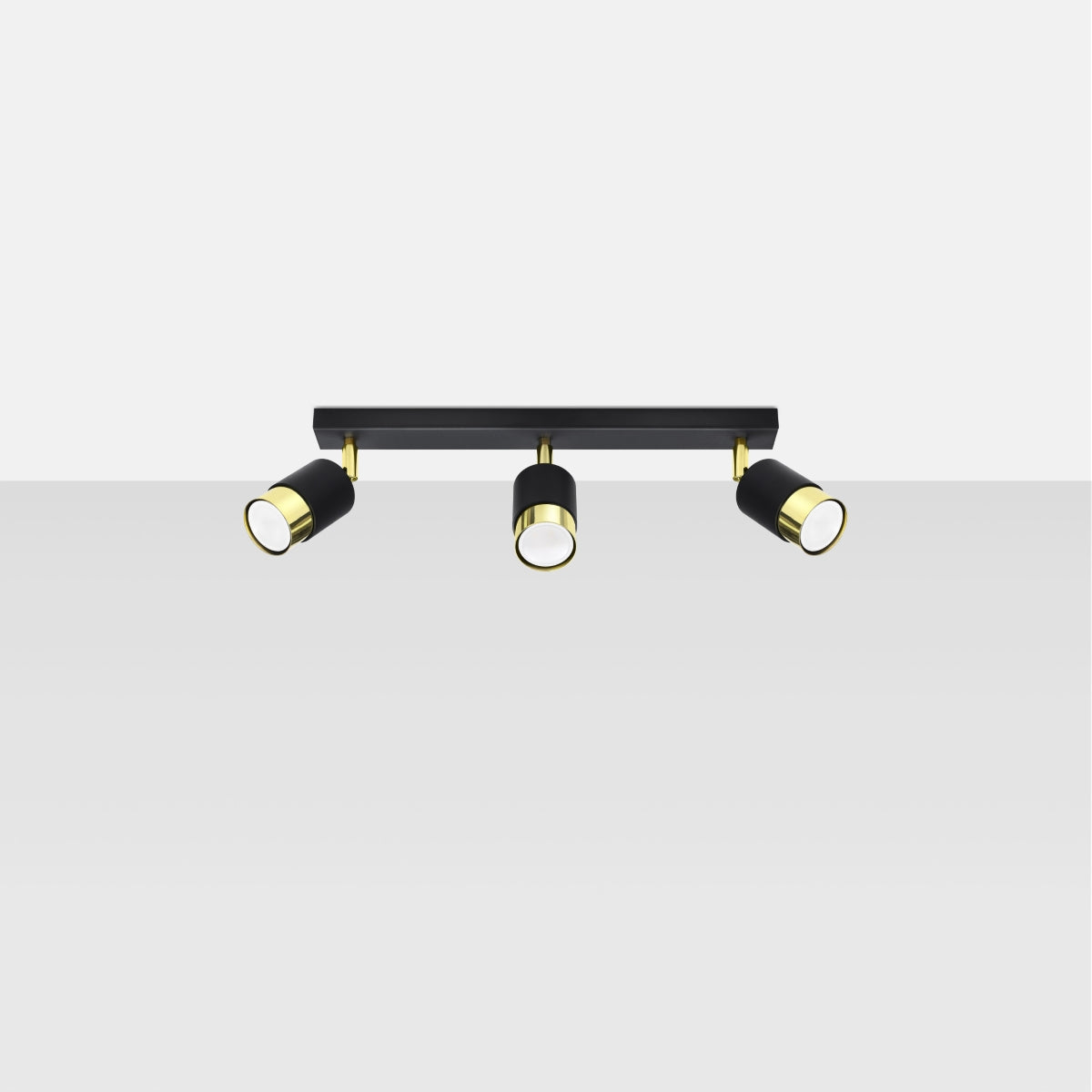 Deckenleuchte - Spot - Strahler NERO 3 schwarz & gold Sollux Lighting