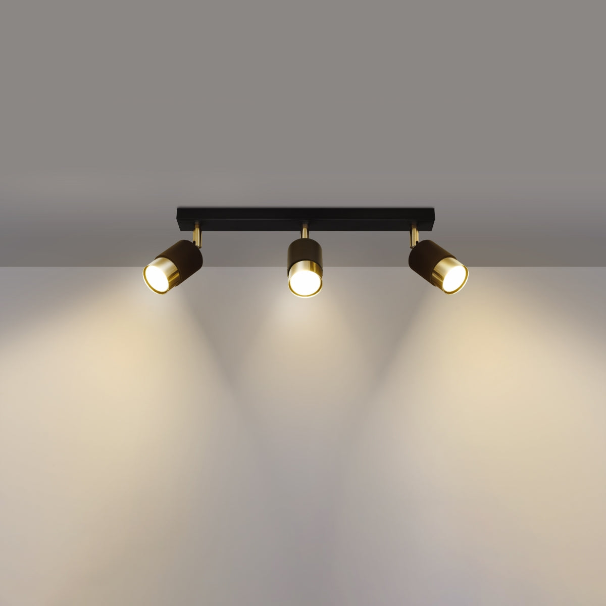 Deckenleuchte - Spot - Strahler NERO 3 schwarz & gold Sollux Lighting