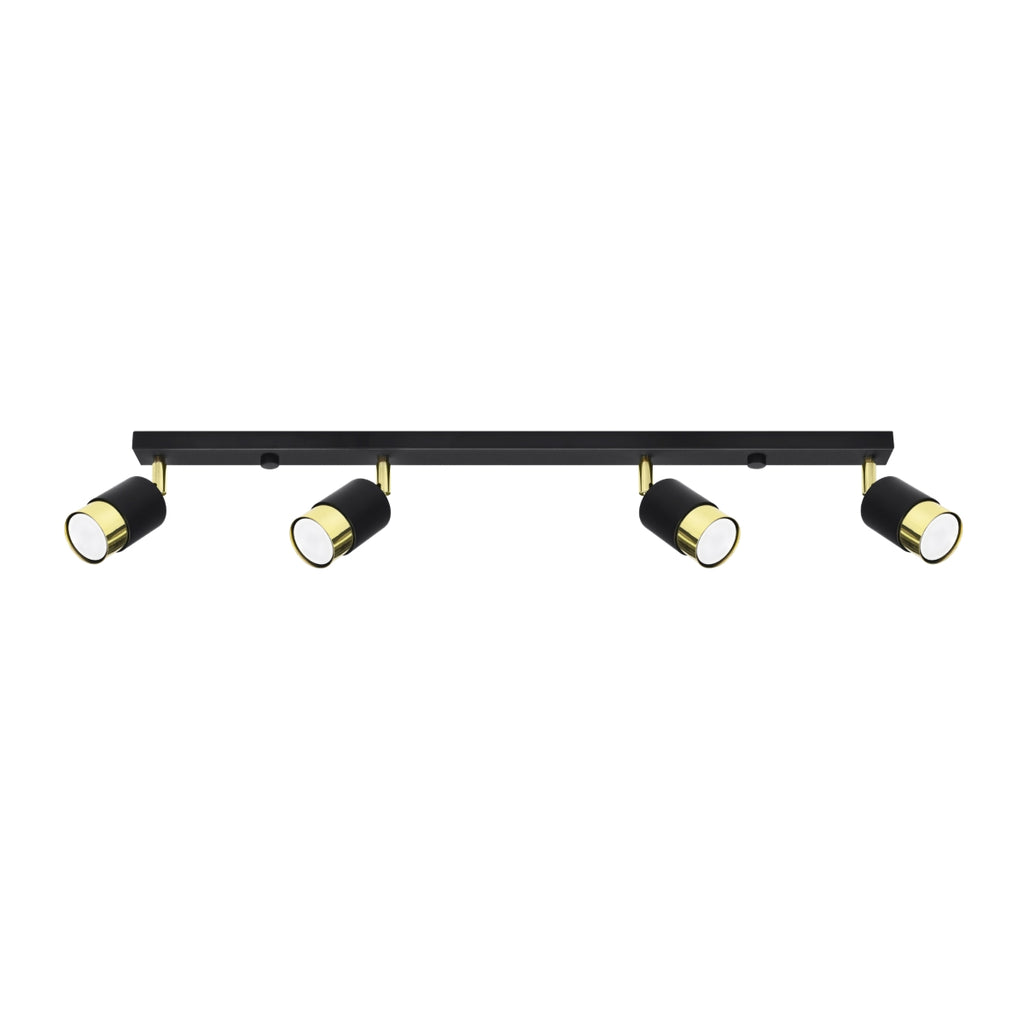 Deckenleuchte - Spot - Strahler NERO 4 schwarz & gold Sollux Lighting