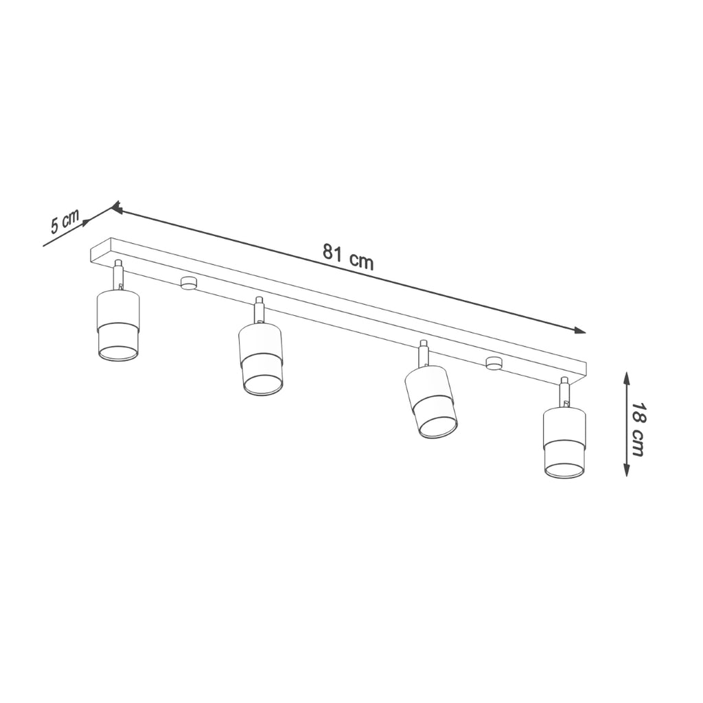 Deckenleuchte - Spot - Strahler NERO 4 schwarz & gold Sollux Lighting