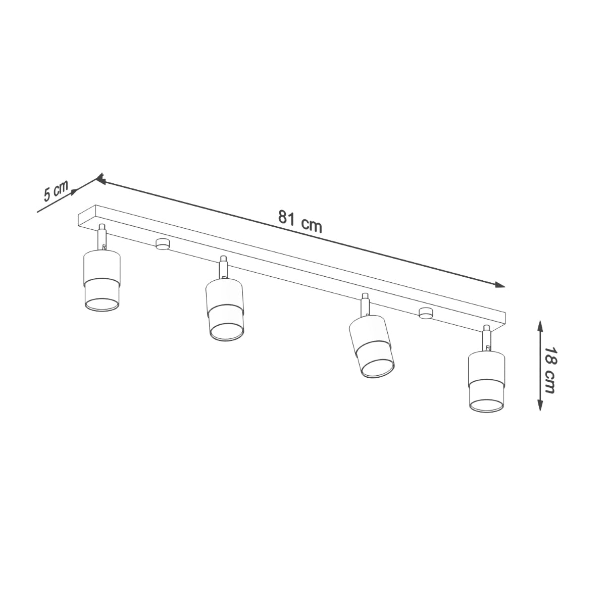 Deckenleuchte - Spot - Strahler NERO 4 schwarz & gold Sollux Lighting