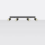 Deckenleuchte - Spot - Strahler NERO 4 schwarz & gold Sollux Lighting