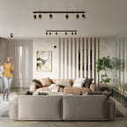 Deckenleuchte - Spot - Strahler NERO 6 schwarz & gold Sollux Lighting