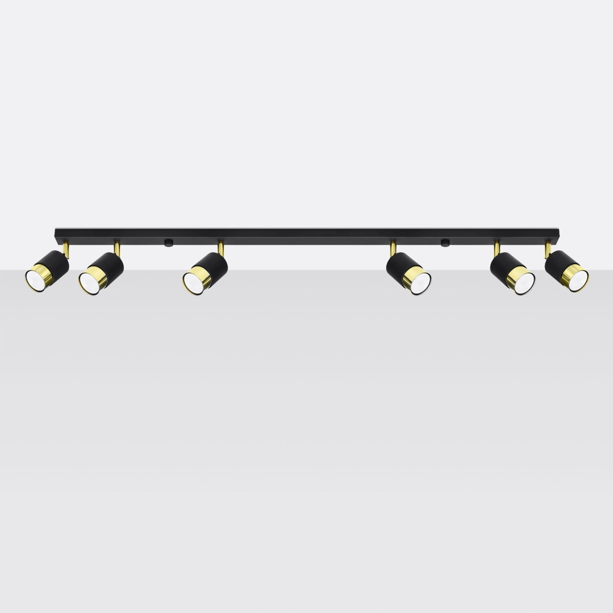 Deckenleuchte - Spot - Strahler NERO 6 schwarz & gold Sollux Lighting