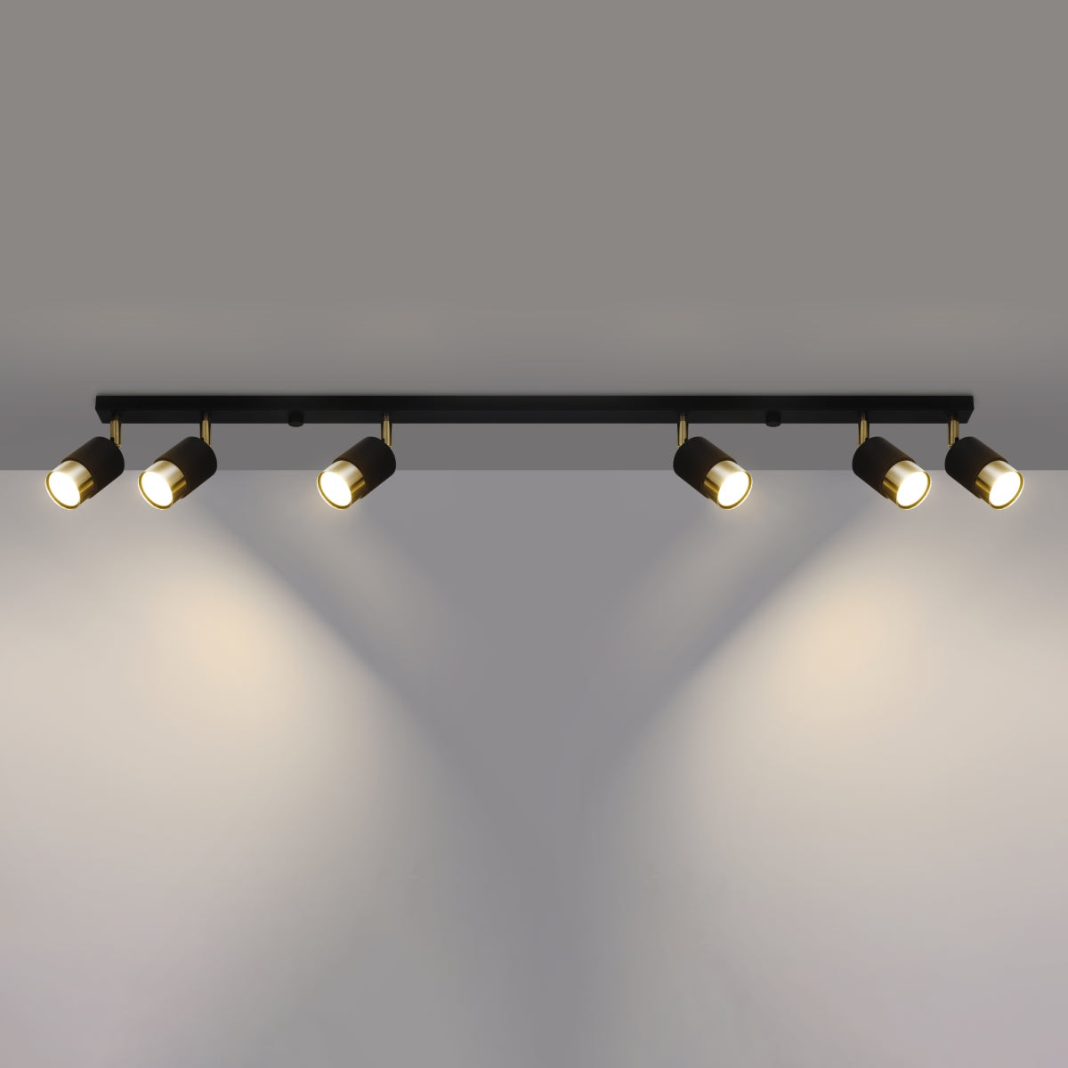 Deckenleuchte - Spot - Strahler NERO 6 schwarz & gold Sollux Lighting