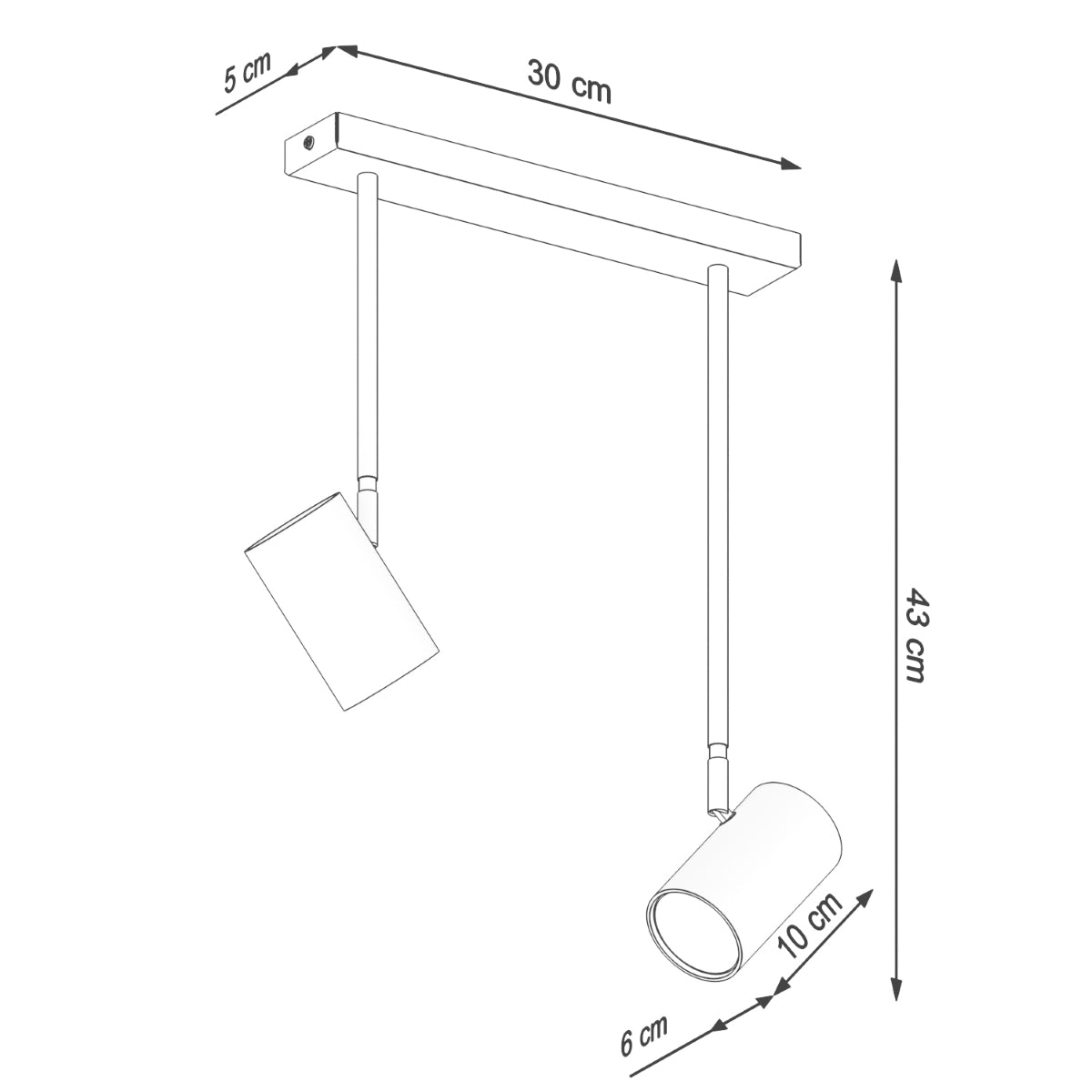 Deckenleuchte - Spot - Strahler NORANO 2 schwarz Sollux Lighting