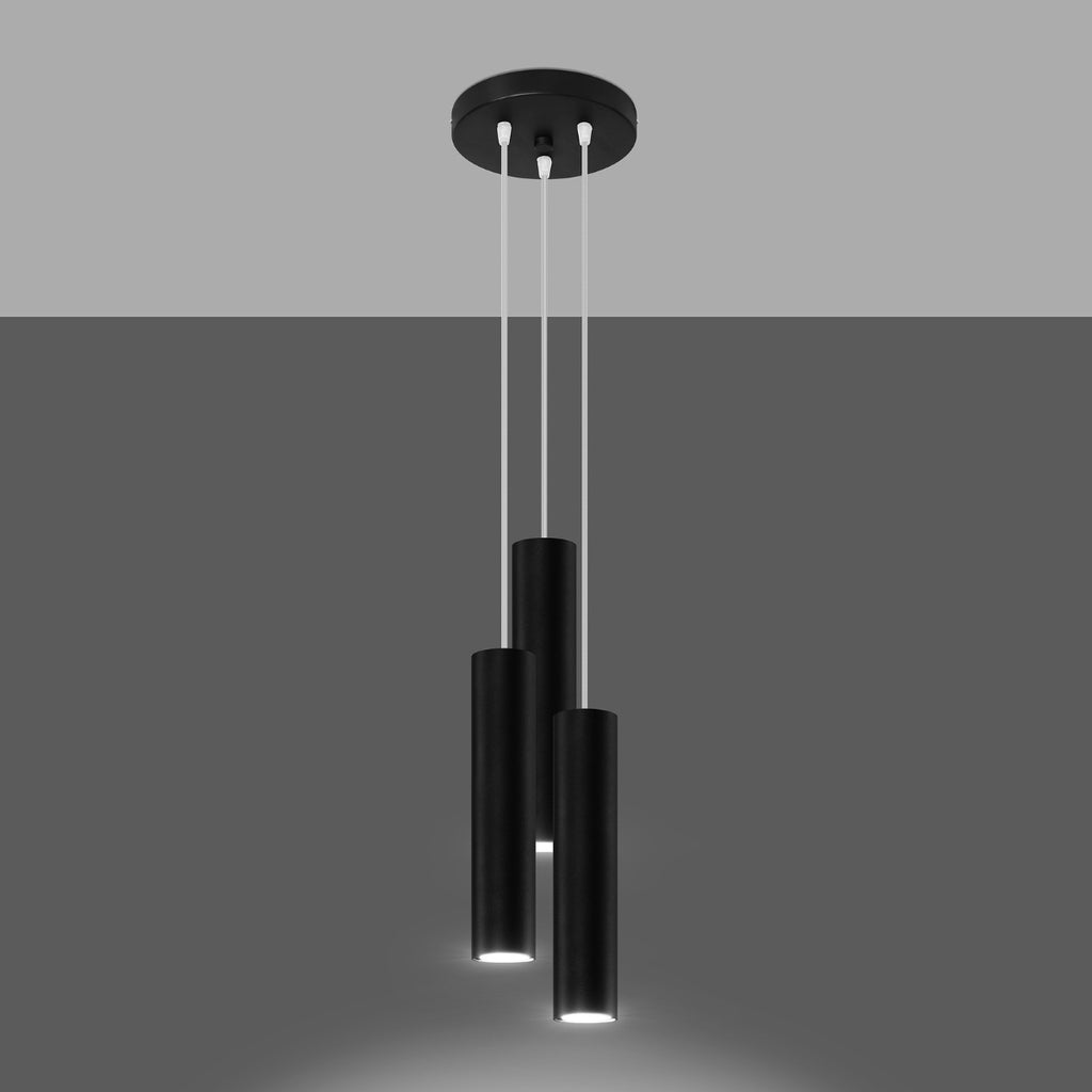 Pendelleuchte LAGOS 3P schwarz Sollux Lighting