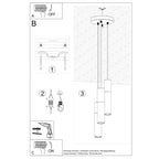 Pendelleuchte BORGIO 3P schwarz Sollux Lighting