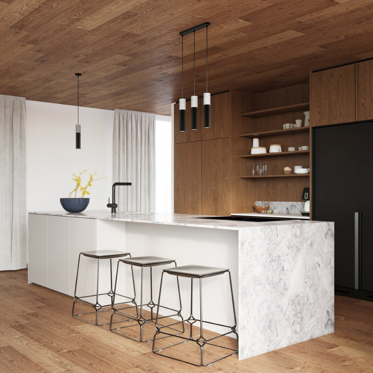 Pendelleuchte BORGIO 3P schwarz Sollux Lighting