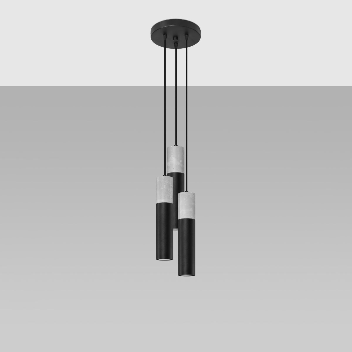 Pendelleuchte BORGIO 3P schwarz Sollux Lighting
