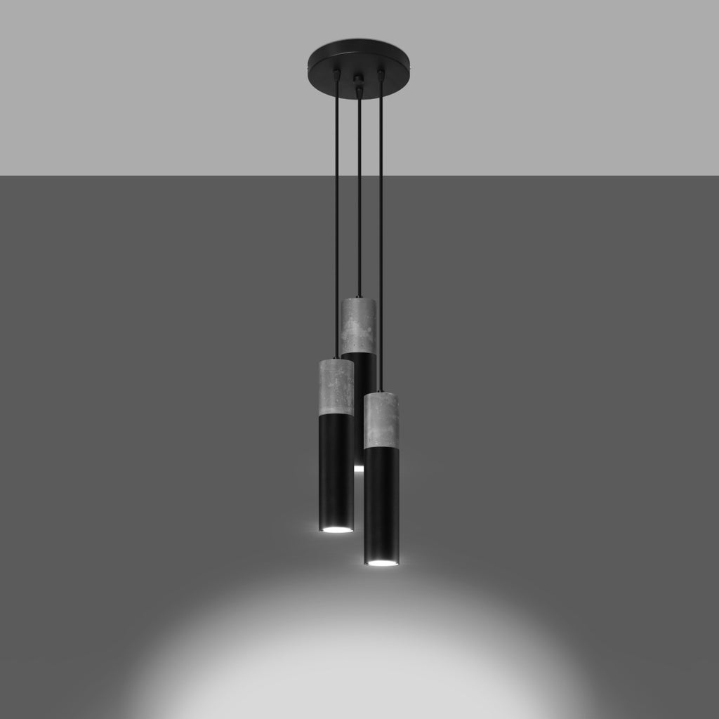 Pendelleuchte BORGIO 3P schwarz Sollux Lighting