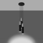 Pendelleuchte BORGIO 3P schwarz Sollux Lighting