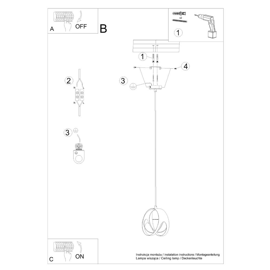 Pendelleuchte TULOS 1 weiß Sollux Lighting