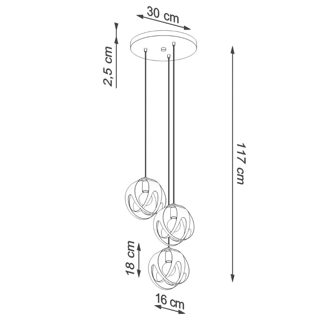 Pendelleuchte TULOS 3P weiß Sollux Lighting