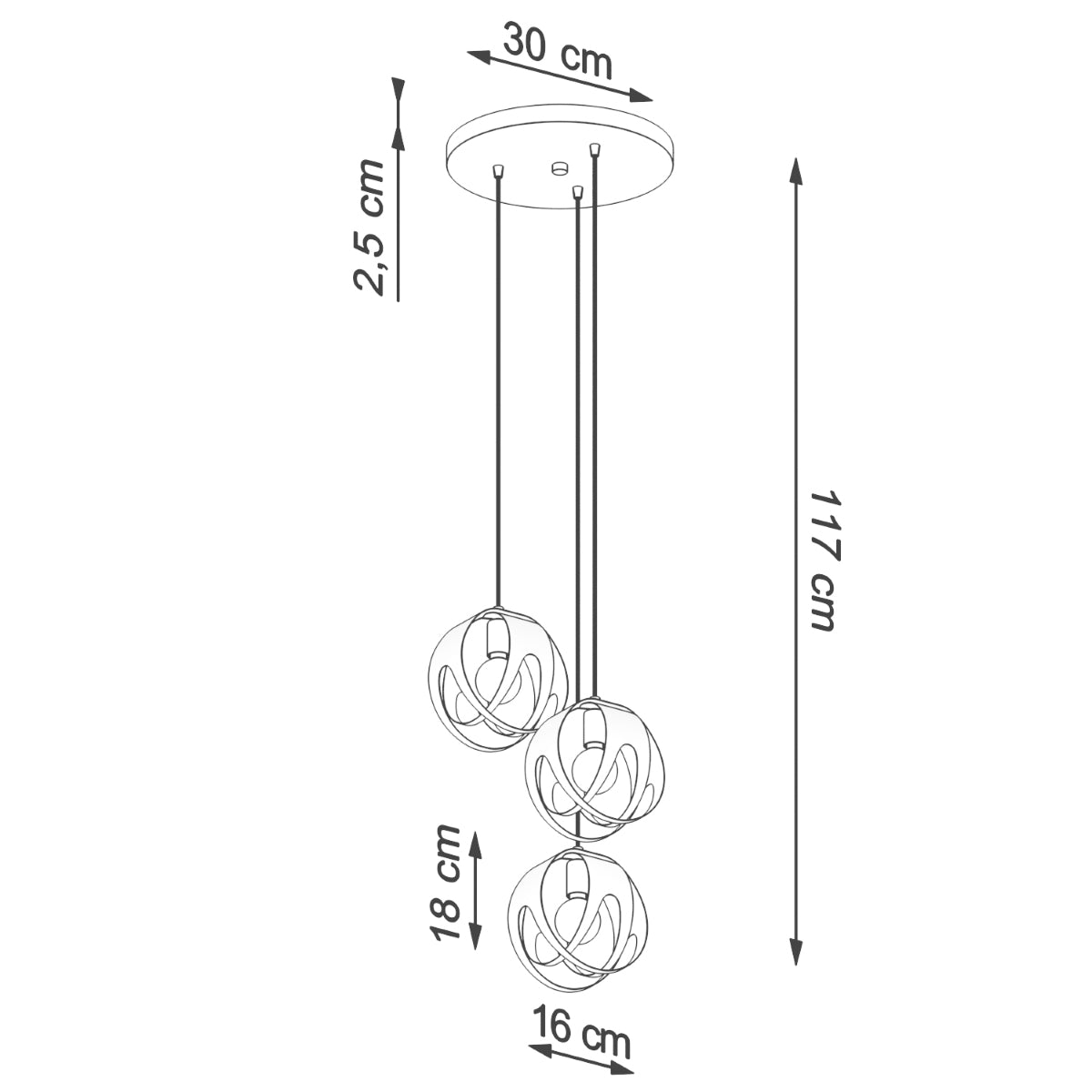 Pendelleuchte TULOS 3P weiß Sollux Lighting
