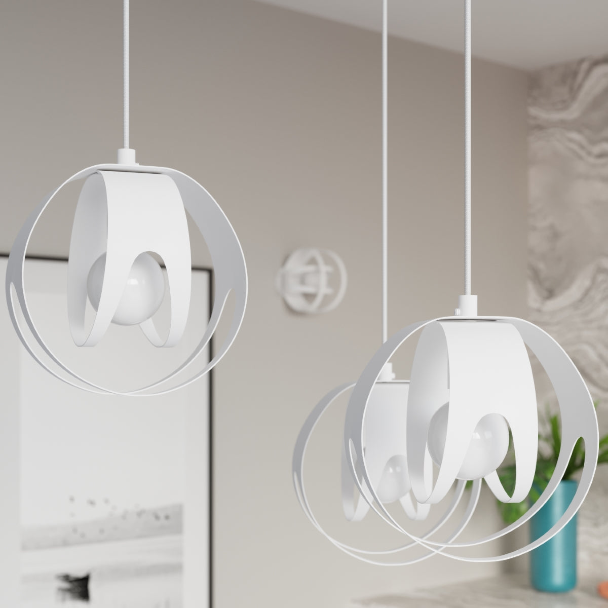 Pendelleuchte TULOS 3L weiß Sollux Lighting