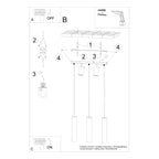 Pendelleuchte RING 3 schwarz Sollux Lighting