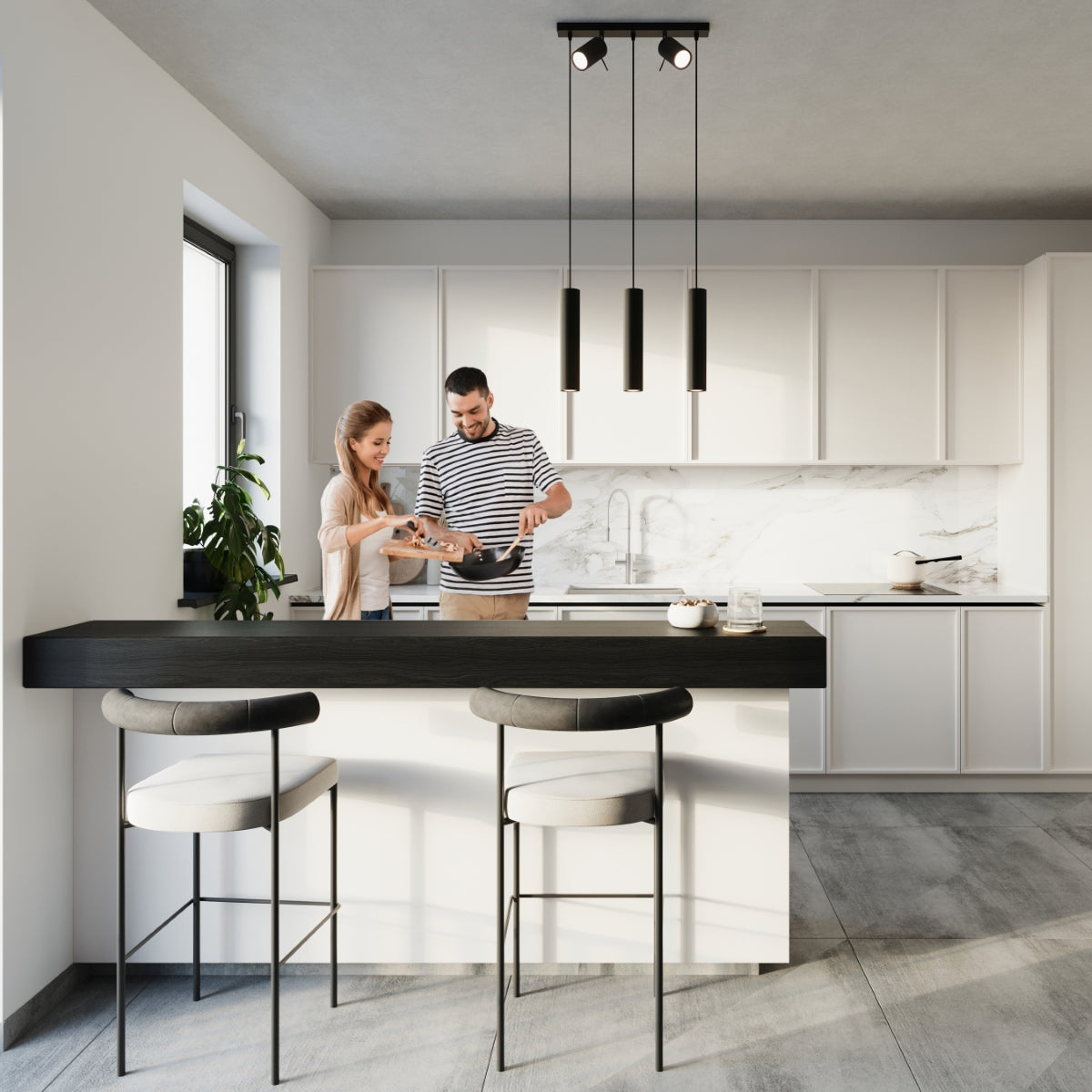 Pendelleuchte RING 3 schwarz Sollux Lighting