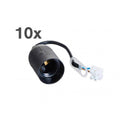 10x Baufassung E27 230V schwarz, mit Lüsterklemme