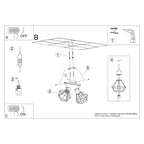 Deckenleuchte ARTEMIS 2 schwarz Sollux Lighting