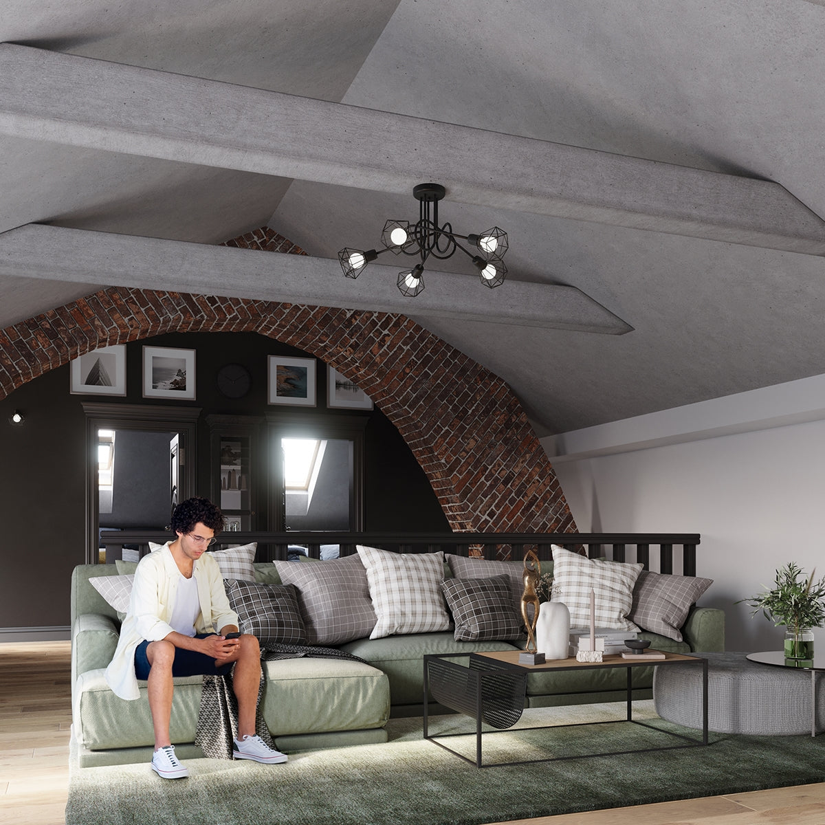 Deckenleuchte ARTEMIS 3S schwarz Sollux Lighting