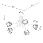 Deckenleuchte ARTEMIS 5S schwarz Sollux Lighting