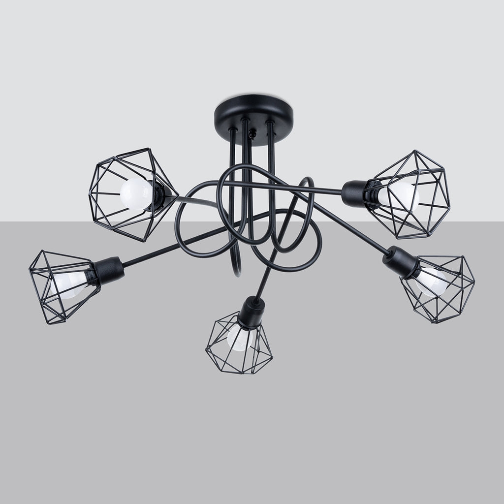 Deckenleuchte ARTEMIS 5S schwarz Sollux Lighting