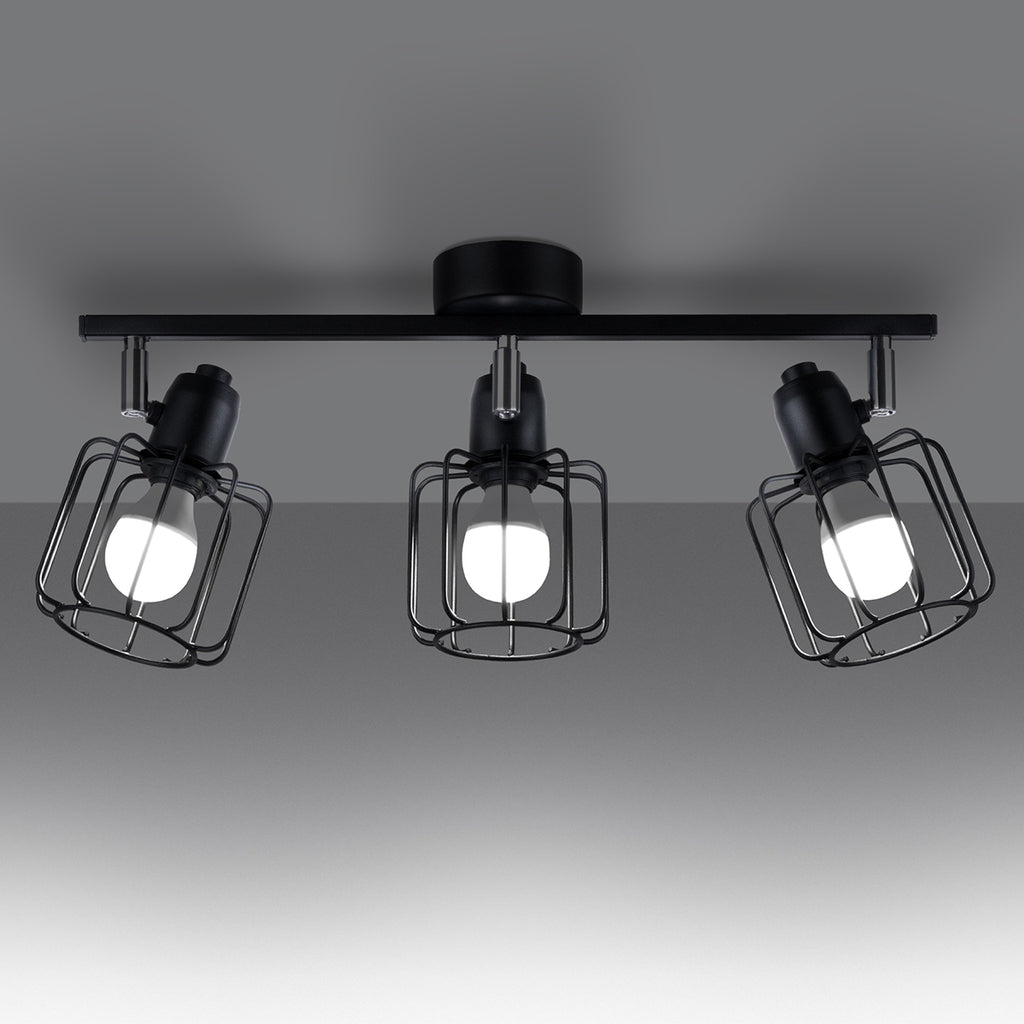 Deckenleuchte BELUCI 3 schwarz Sollux Lighting