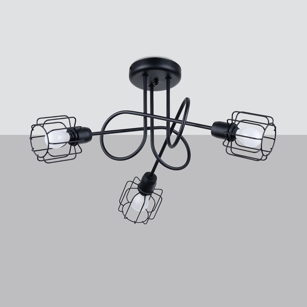 Pendelleuchte BELUCI 3S schwarz Sollux Lighting