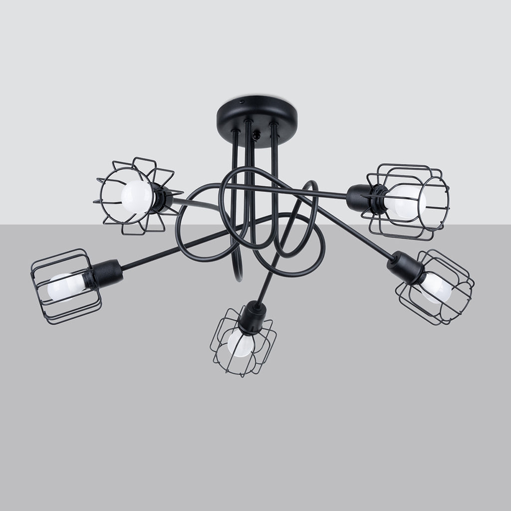 Pendelleuchte BELUCI 5S schwarz Sollux Lighting