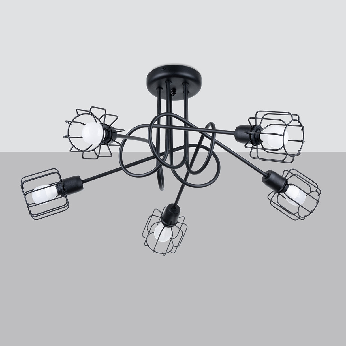 Pendelleuchte BELUCI 5S schwarz Sollux Lighting