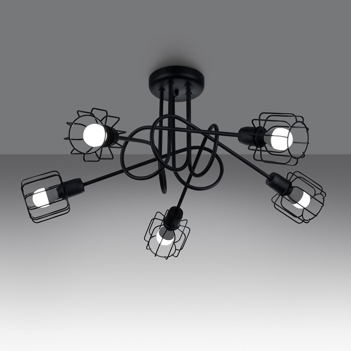 Pendelleuchte BELUCI 5S schwarz Sollux Lighting
