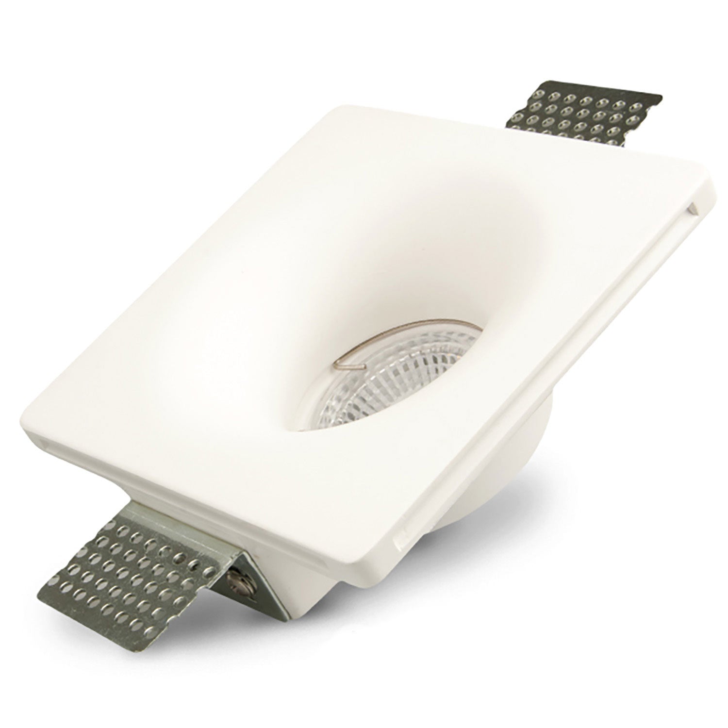 Gips Einbaustrahler für GU10/MR16 Spots, rückversetzt, trichterförmig, weiß