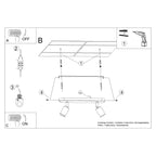 Deckenleuchte FORNES 2 schwarz Sollux Lighting