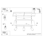 Deckenleuchte FORNES 3 schwarz Sollux Lighting