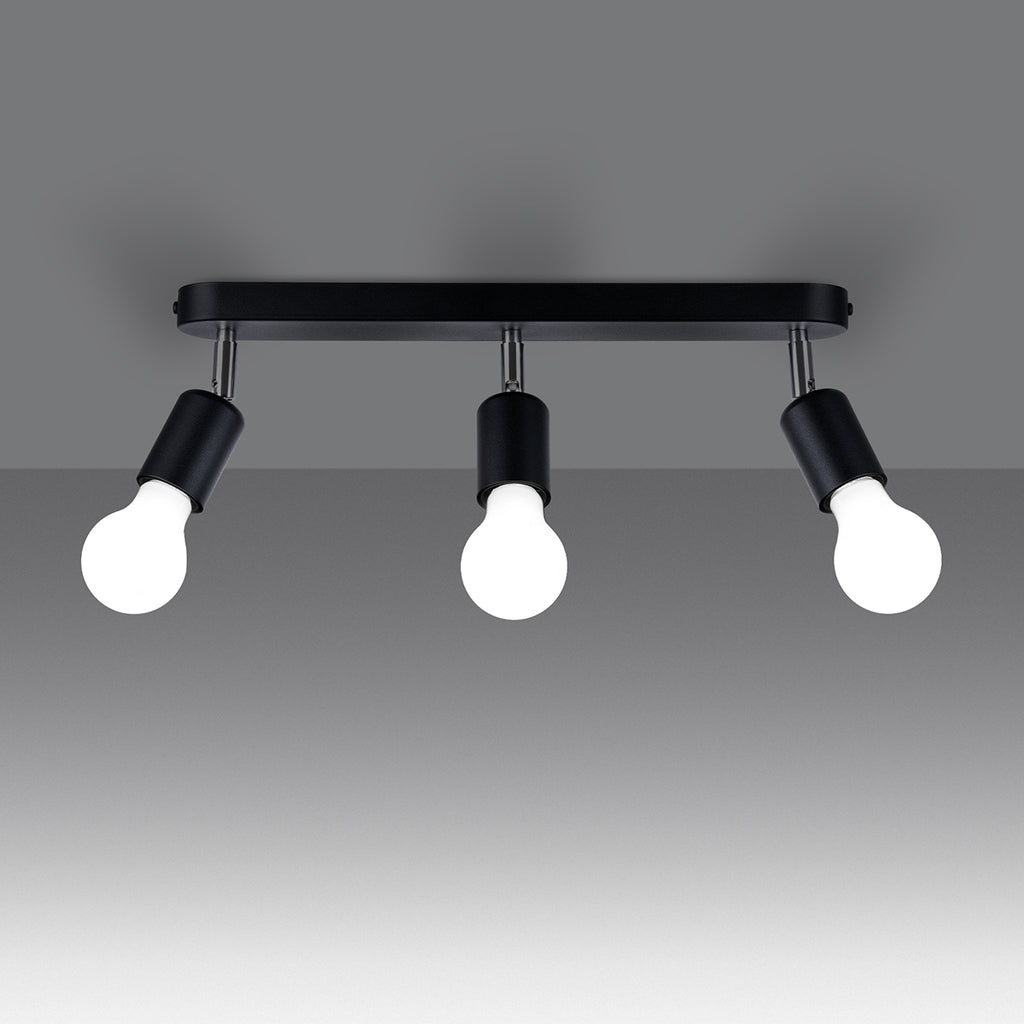 Deckenleuchte FORNES 3 schwarz Sollux Lighting