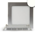 LED Downlight, 9W, eckig, ultraflach, silber, neutralweiß, dimmbar