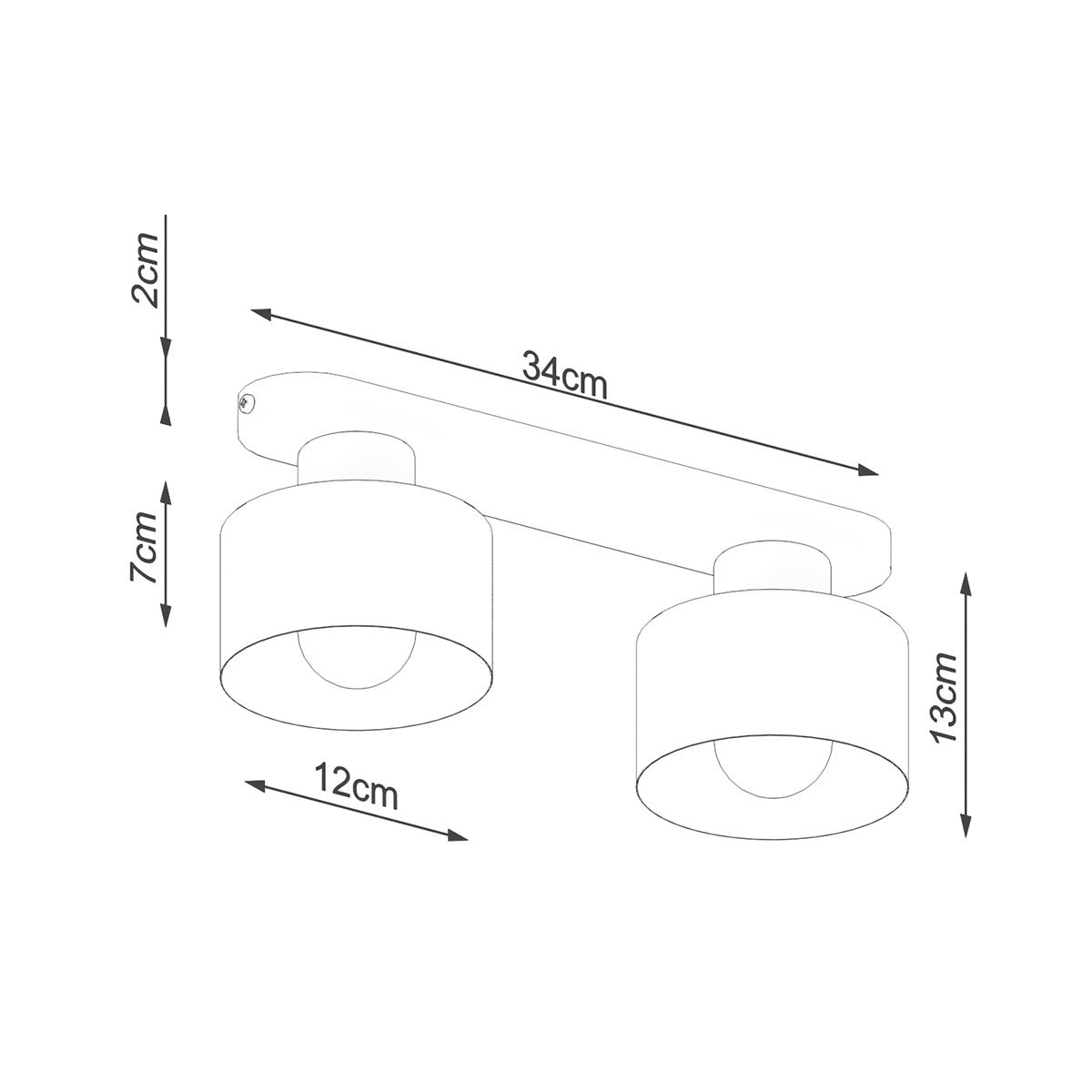 Deckenleuchte - Spot - Strahler SAVAR 2 schwarz Sollux Lighting