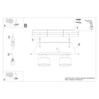 Deckenleuchte - Spot - Strahler SAVAR 2 schwarz Sollux Lighting