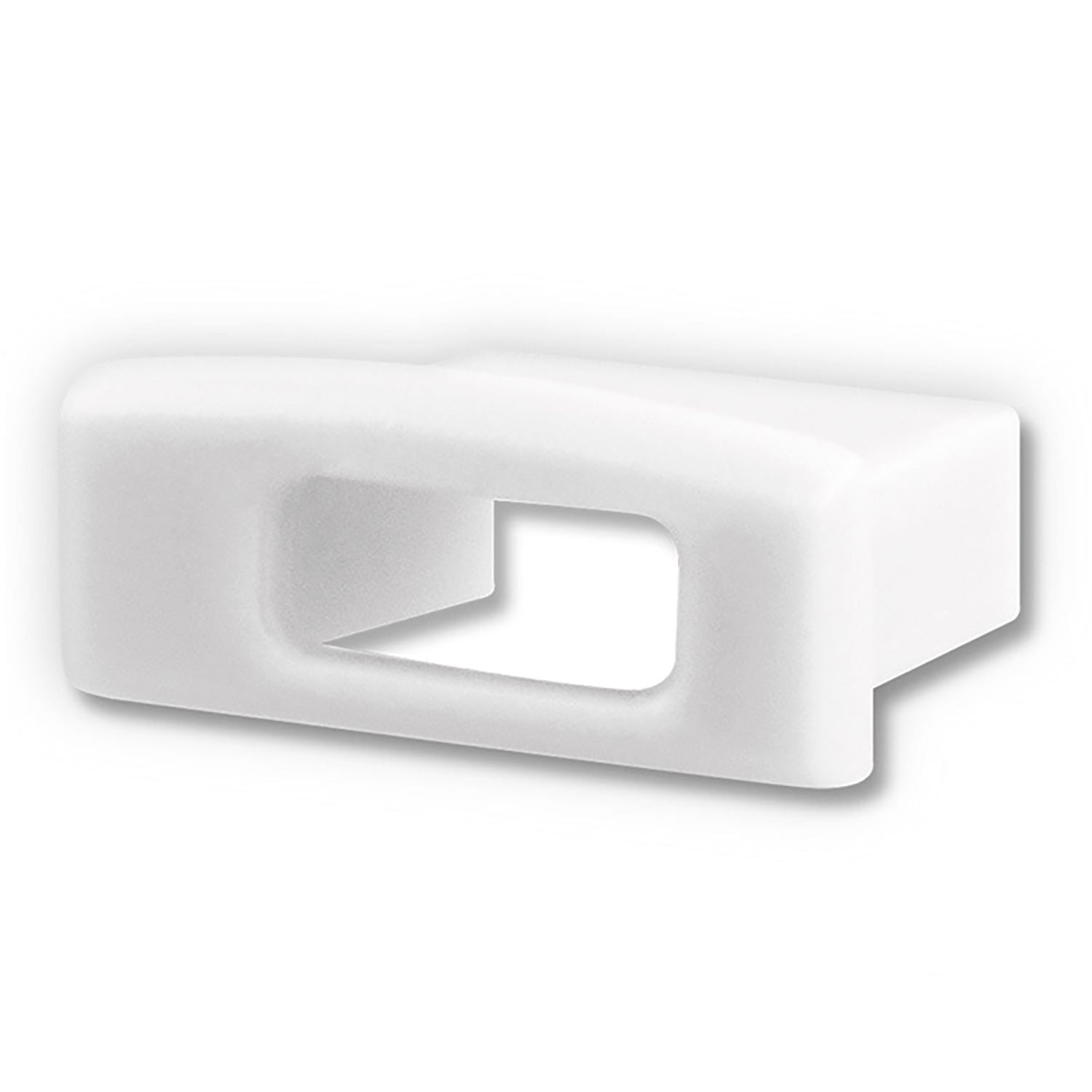 Endkappe EC36W weiß für Profil SURF12 BORDERLESS FLAT in Verbindung mit COVER3, mit Kabeldurchf.